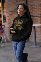 Load image into Gallery viewer, Black & Gold Sacred Geometry Hoodies South Africa